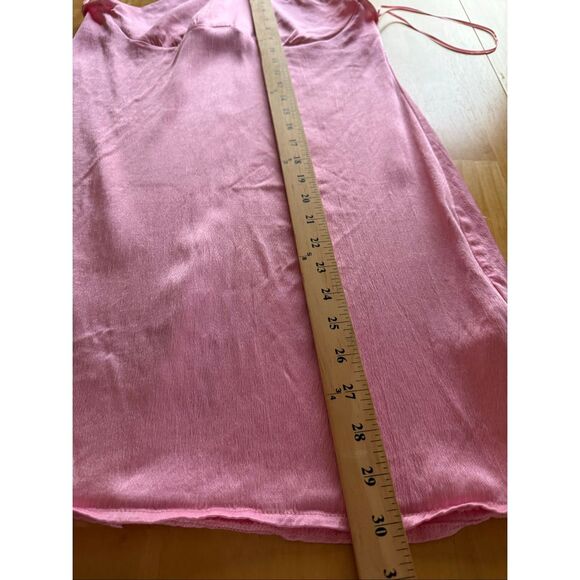 Zara Pink Satin Slip Mini Dress with Halter Tie Back – Size L” - Picture 6 of 9